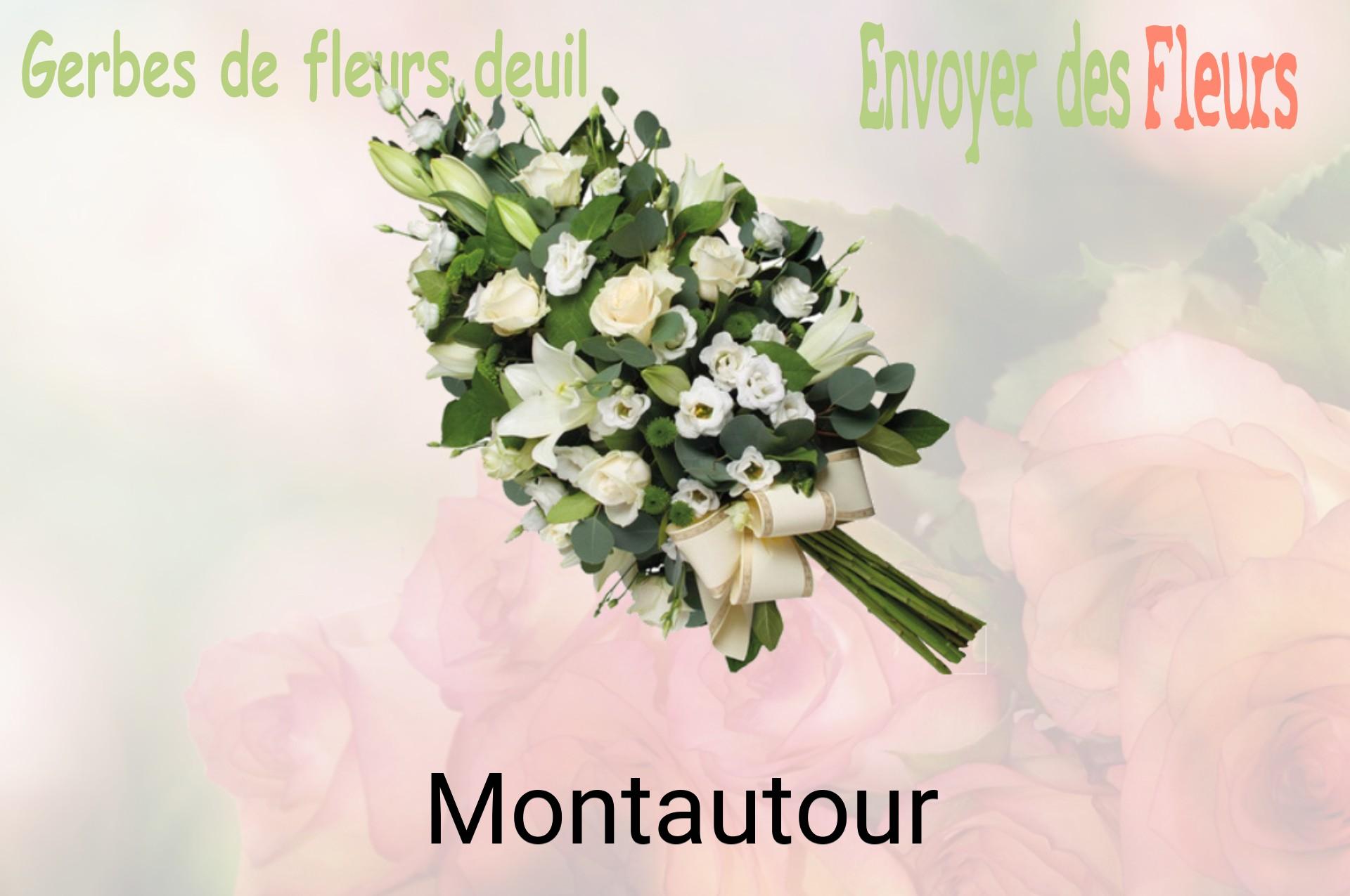 Gerbe de fleurs de deuil livrée à Montautour
